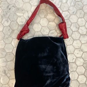 The Row velvet and python shoulder bag